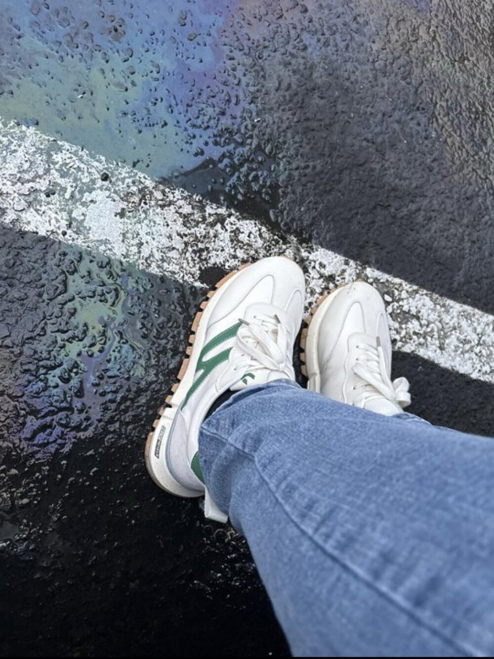 Casual Women's Sneakers: Green and Beige - Picture 2 of 6